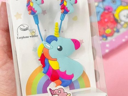 Unicorn theme earphones (Blue) For Sale