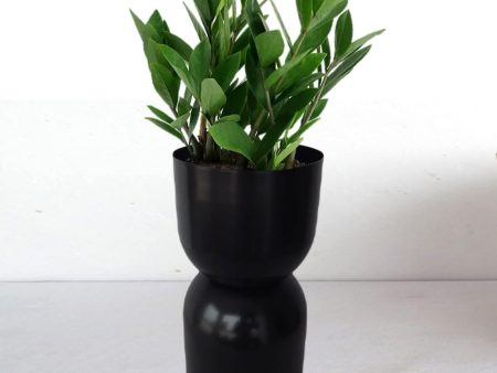 Ecofynd 4-Inch Douby Metal Decorative Indoor Plant pot for Home & Garden Decor (Black, POT020) Online Sale